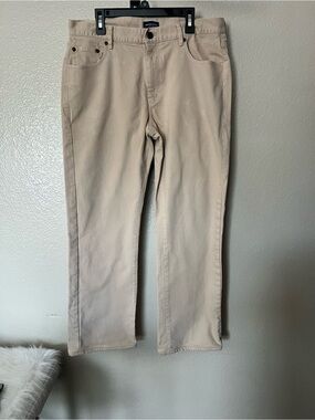 Men’s “Proper Cloth” Novara Tan Slub Stretch Cotton Twill jean. Waist sz.35. EUC